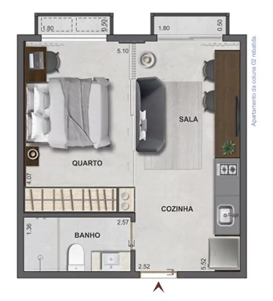 Apartamento, 1 quarto, 35 m² - Foto 34