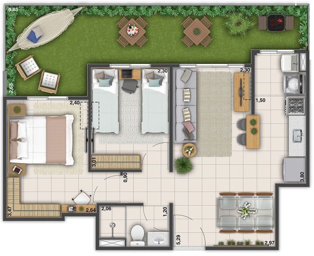 Apartamento, 3 quartos, 57 m² - Foto 37