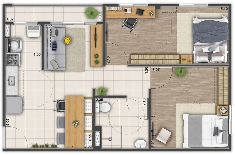 Apartamento, 2 quartos, 54 m² - Foto 42