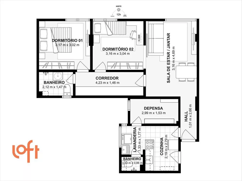 Apartamento, 72 m² - Foto 1
