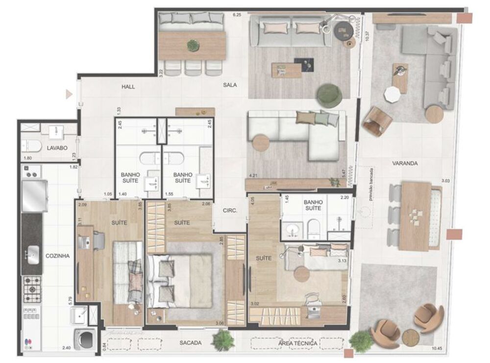 Apartamento, 4 quartos, 109 m² - Foto 2