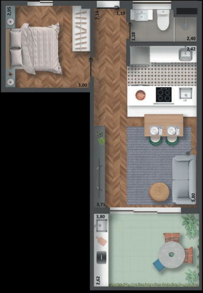 Apartamento, 1 quarto, 51 m² - Foto 21