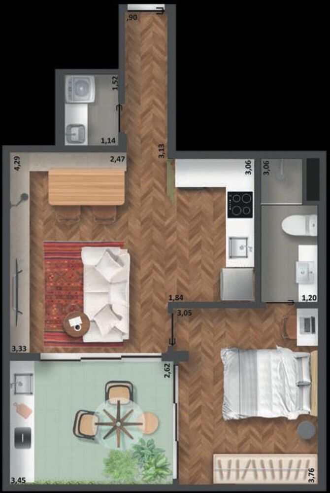 Apartamento, 1 quarto, 51 m² - Foto 7
