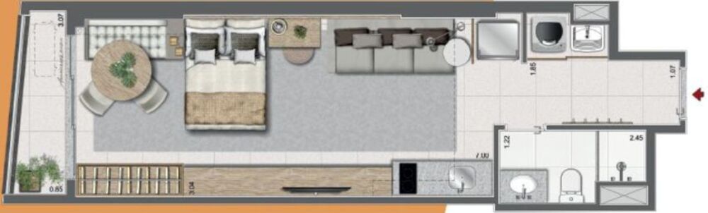 Kitnet-Studio, 33 m² - Foto 10