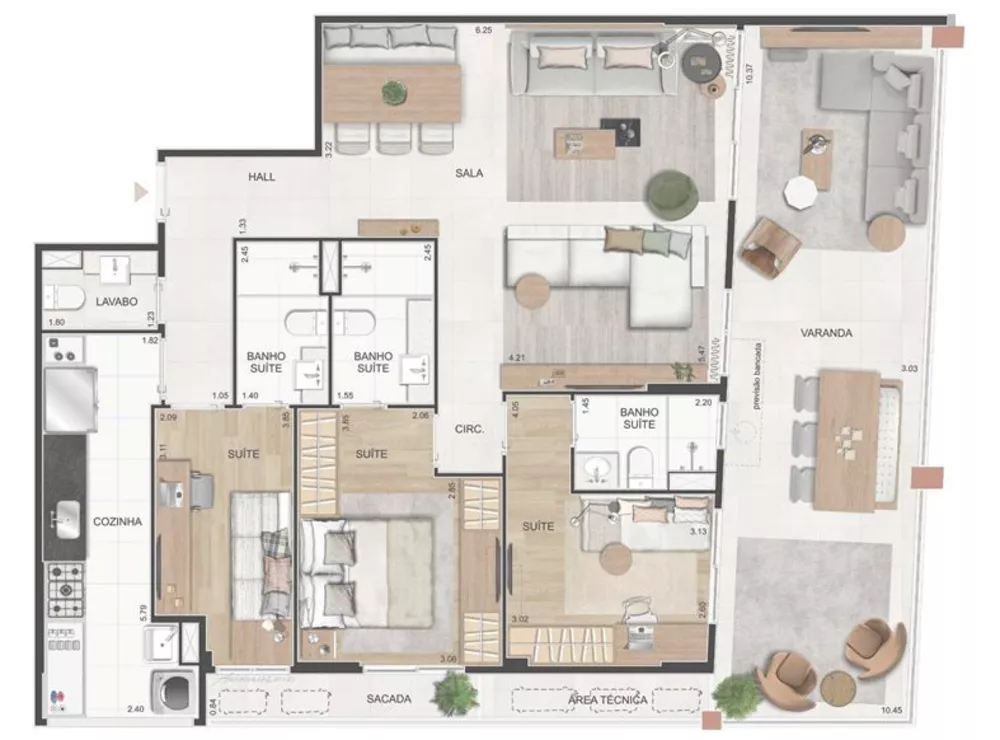 Apartamento, 4 quartos, 128 m² - Foto 5