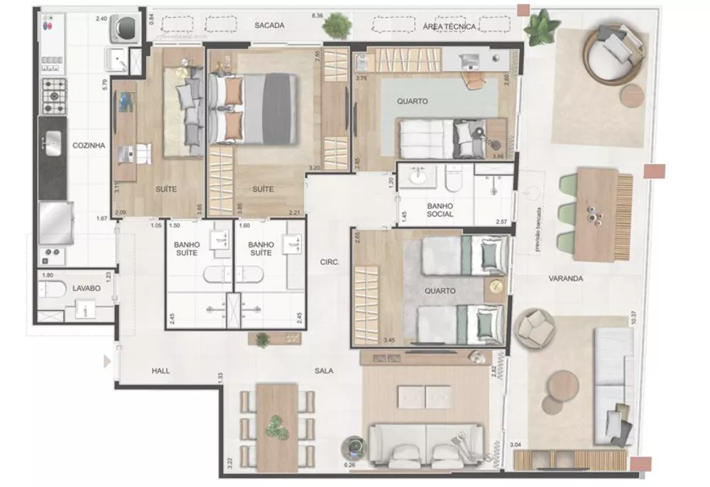 Apartamento, 4 quartos, 128 m² - Foto 13