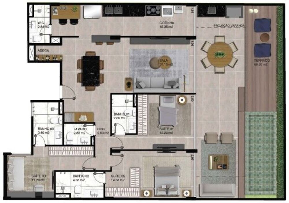Cobertura, 3 quartos, 291 m² - Foto 1