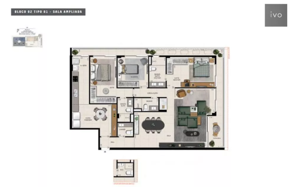 Cobertura, 4 quartos, 209 m² - Foto 3