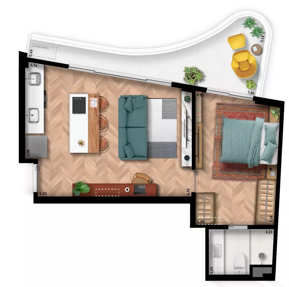 Apartamento, 1 quarto, 54 m² - Foto 36