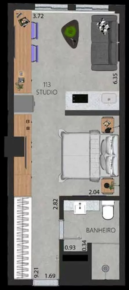 Apartamento, 1 quarto, 59 m² - Foto 33