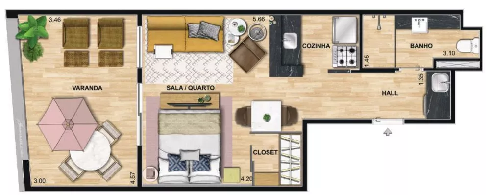 Kitnet-Studio, 42 m² - Foto 9