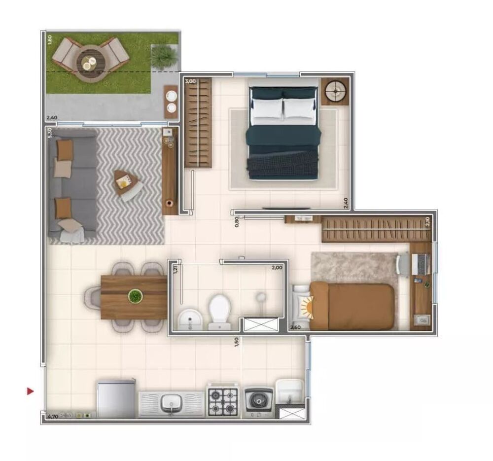Apartamento, 2 quartos, 38 m² - Foto 2