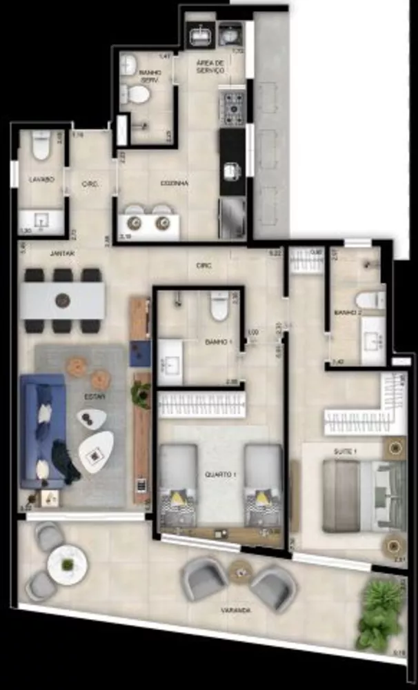 Apartamento, 2 quartos, 100 m² - Foto 2