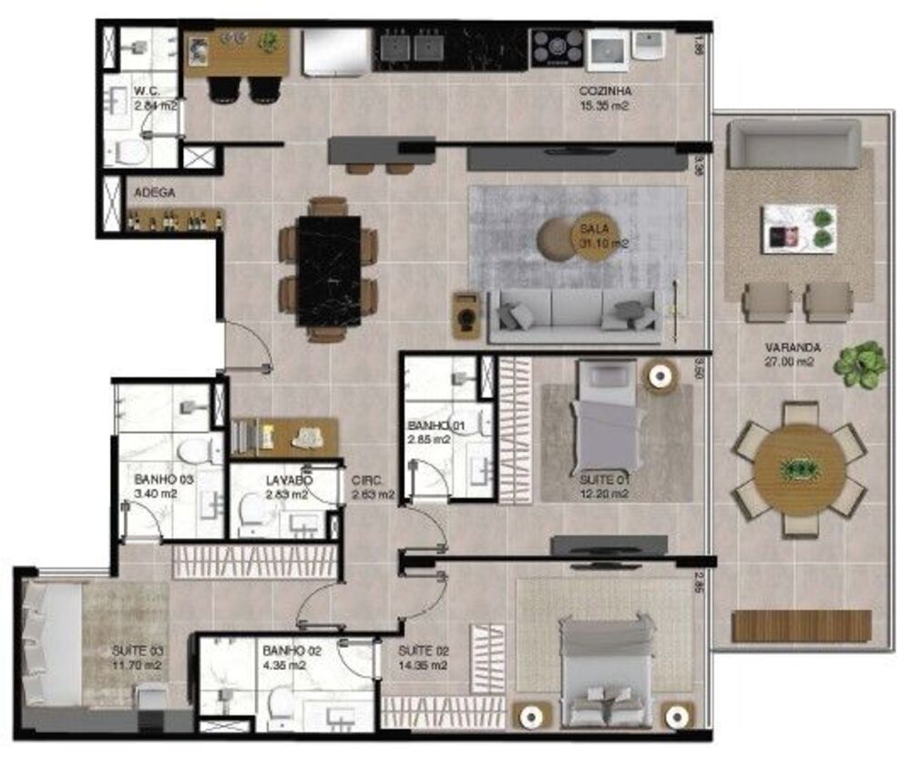 Apartamento, 3 quartos, 146 m² - Foto 16