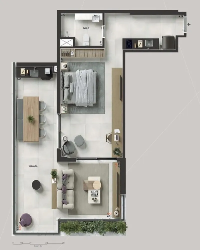 Apartamento, 1 quarto, 110 m² - Foto 46