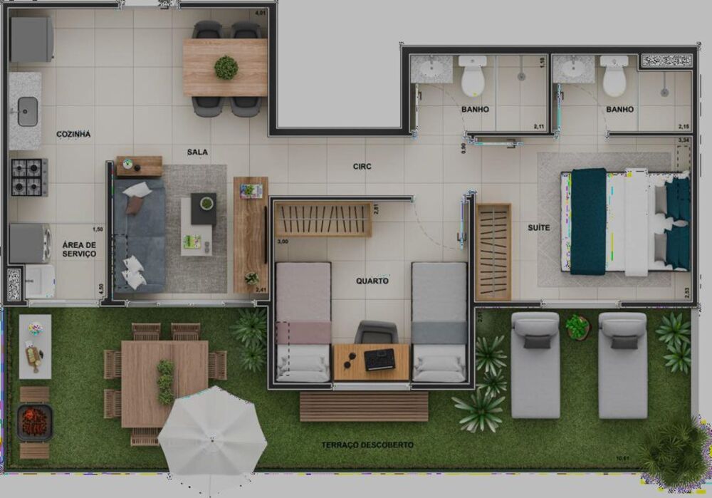 Apartamento, 3 quartos, 59 m² - Foto 3