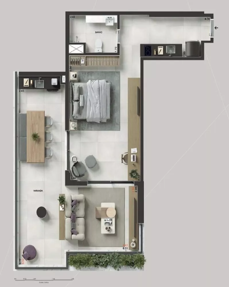 Apartamento à venda com 1 quarto, 56m² - Foto 46