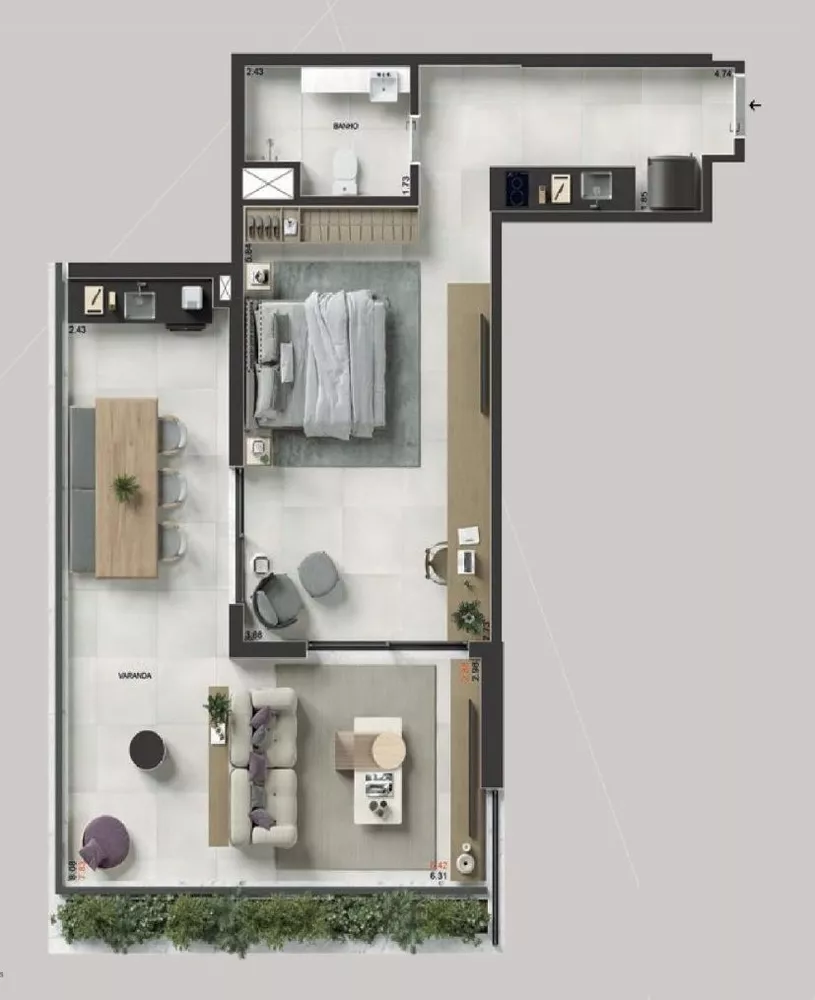 Apartamento à venda com 1 quarto, 56m² - Foto 50