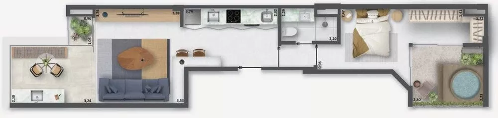 Apartamento, 1 quarto, 55 m² - Foto 6