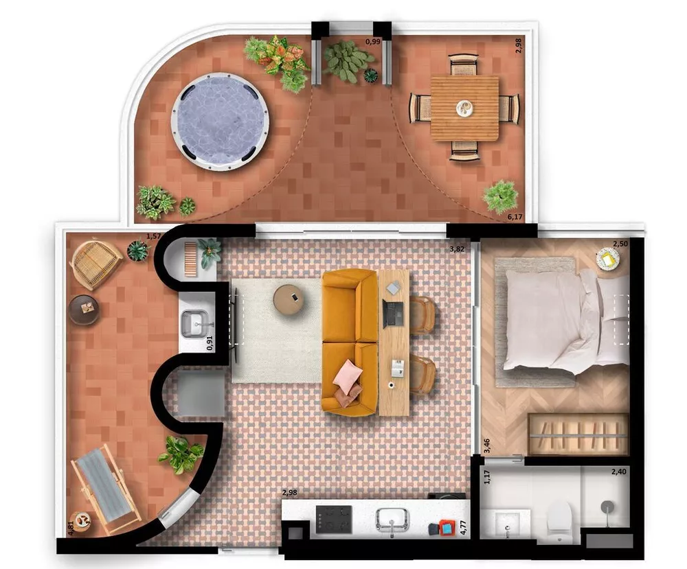 Cobertura, 1 quarto, 64 m² - Foto 14