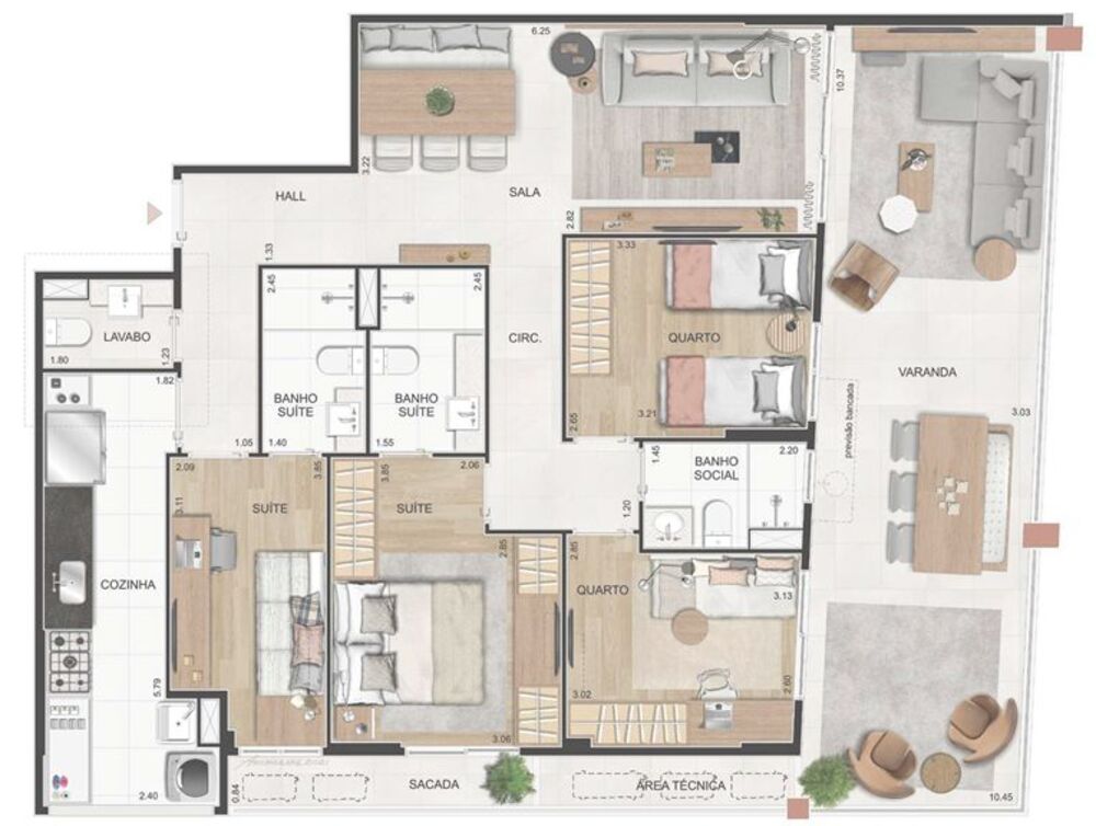 Apartamento, 4 quartos, 109 m² - Foto 6