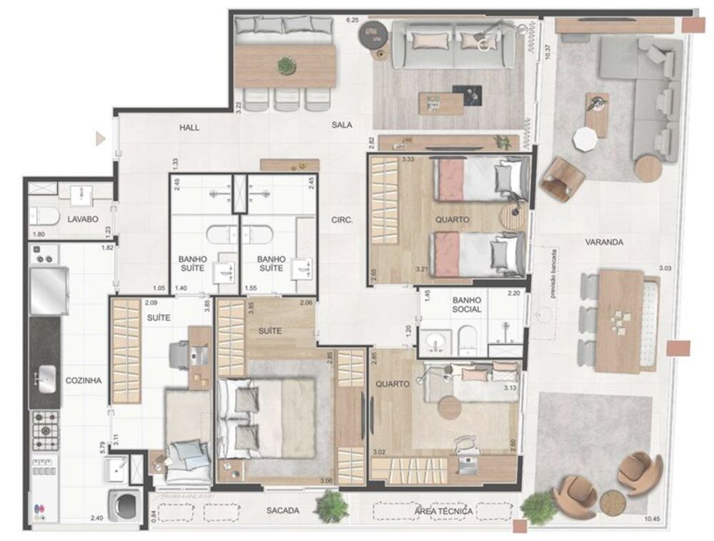 Apartamento, 4 quartos, 109 m² - Foto 4
