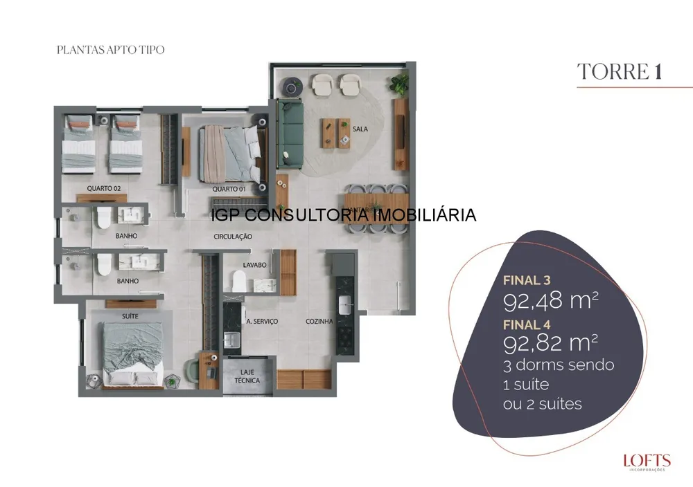 Apartamento, 3 quartos, 92 m² - Foto 2