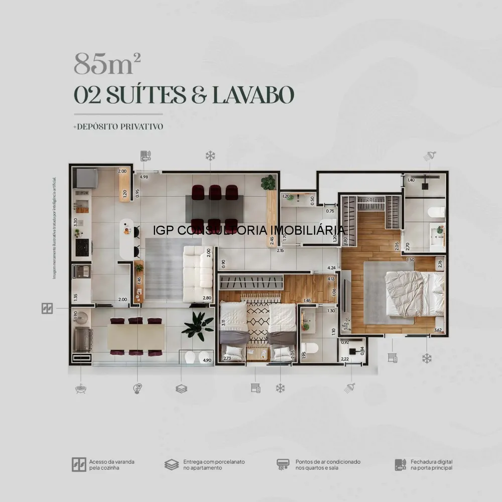 Apartamento, 2 quartos, 85 m² - Foto 1