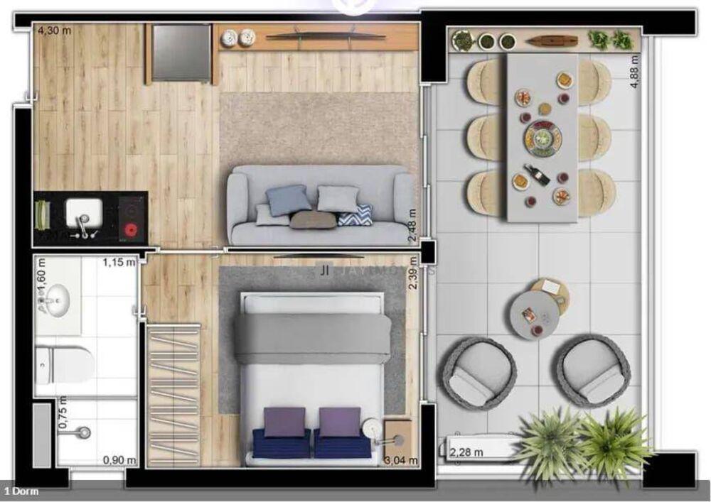 Apartamento, 1 quarto, 36 m² - Foto 1