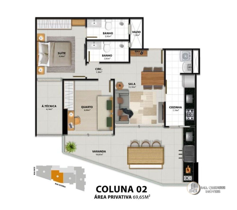 Apartamento à venda com 3 quartos, 70m² - Foto 19