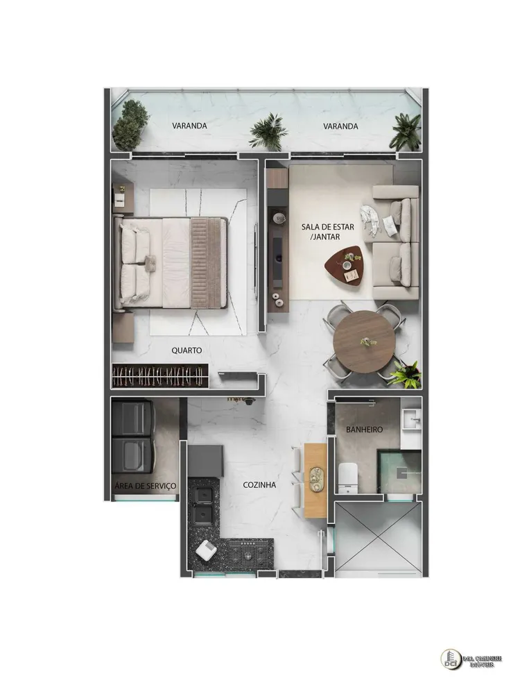 Apartamento, 1 quarto, 60 m² - Foto 1