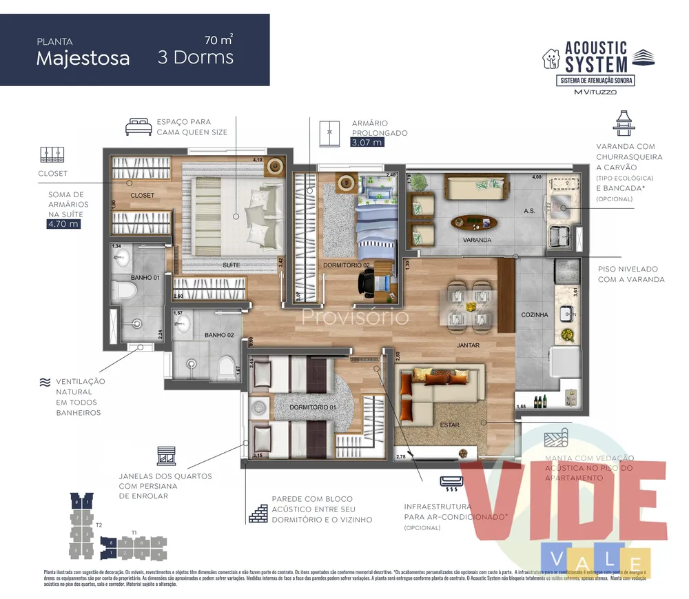 Apartamento, 3 quartos, 71 m² - Foto 1