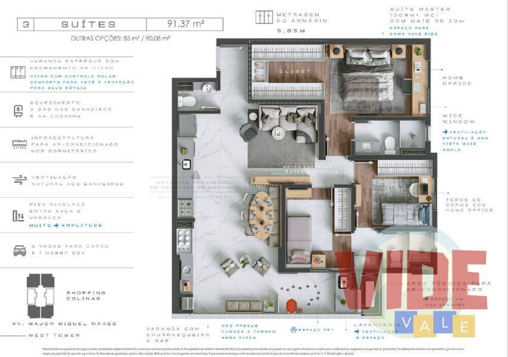 Apartamento, 3 quartos, 85 m² - Foto 6