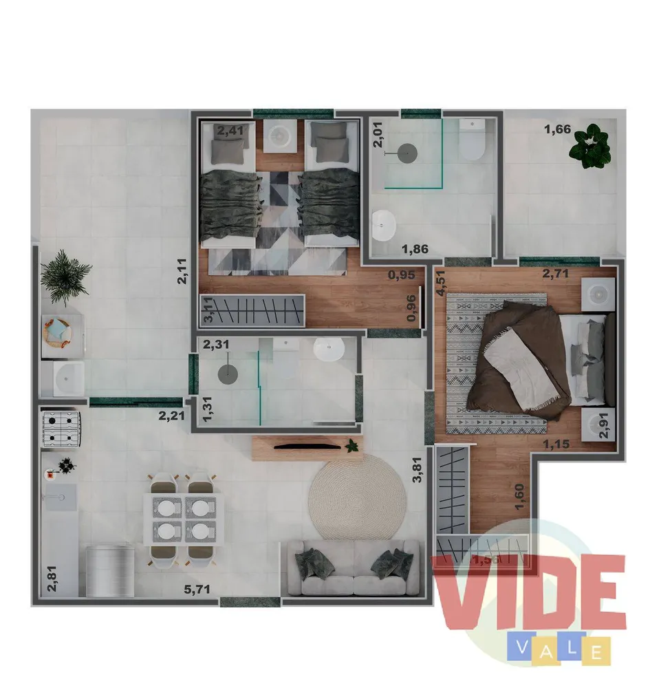 Apartamento, 2 quartos, 52 m² - Foto 8