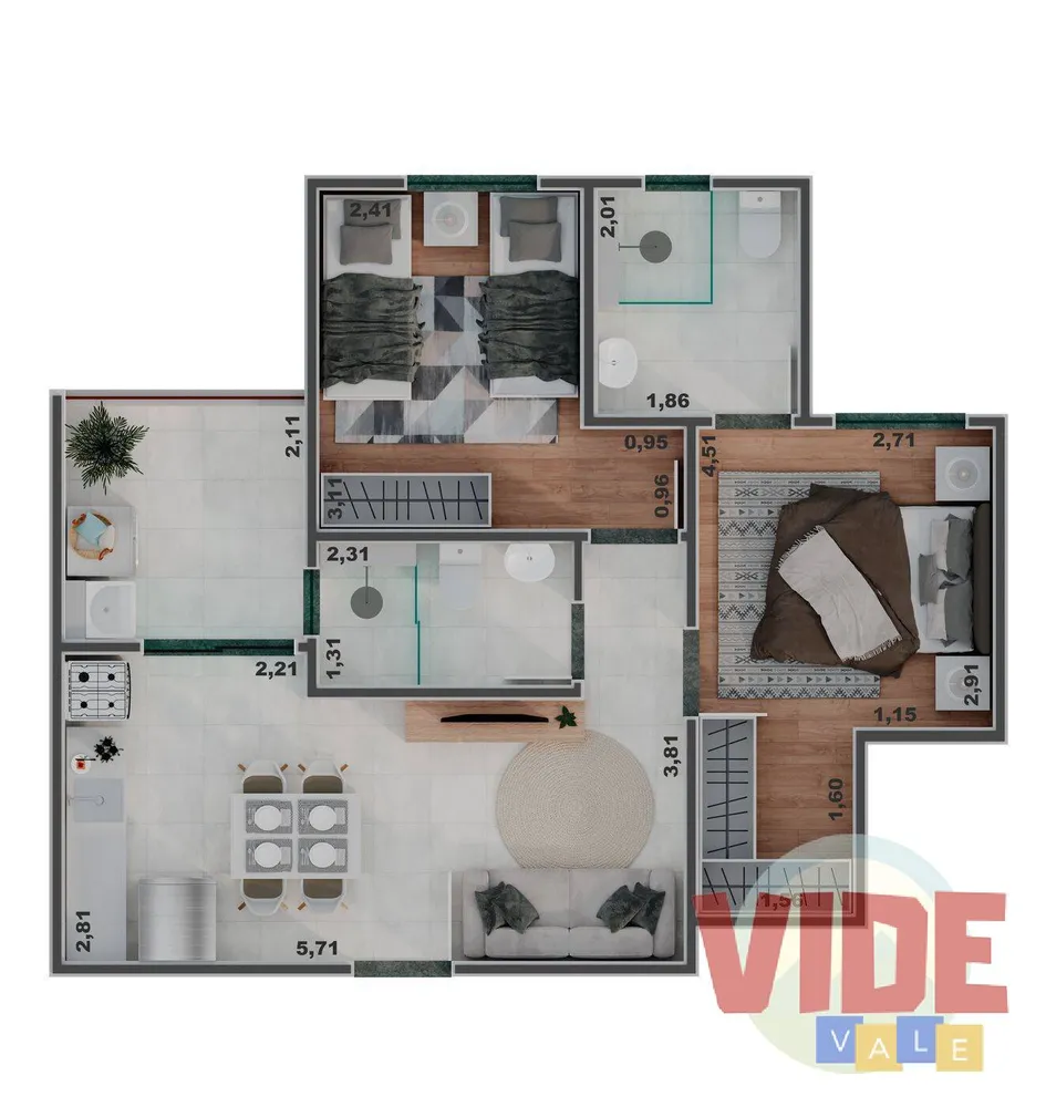 Apartamento, 2 quartos, 52 m² - Foto 5