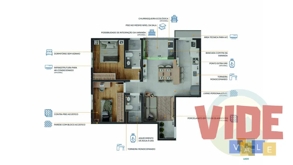 Apartamento, 2 quartos, 55 m² - Foto 1
