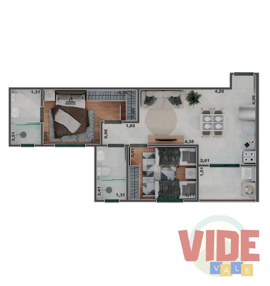 Apartamento, 3 quartos, 66 m² - Foto 2