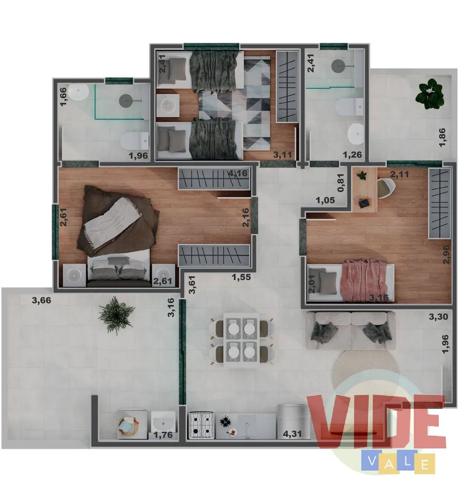 Apartamento, 3 quartos, 66 m² - Foto 11