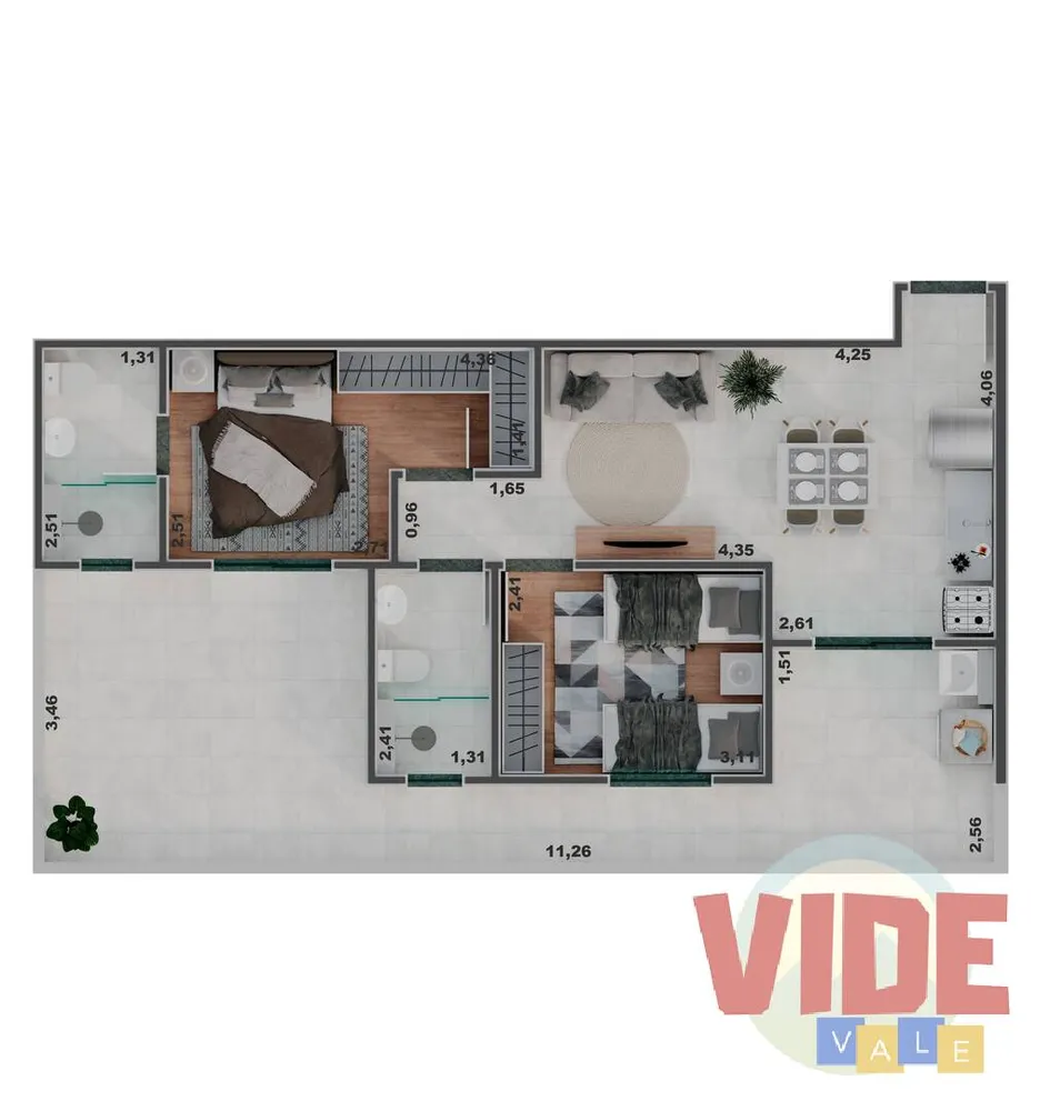 Apartamento, 3 quartos, 66 m² - Foto 1
