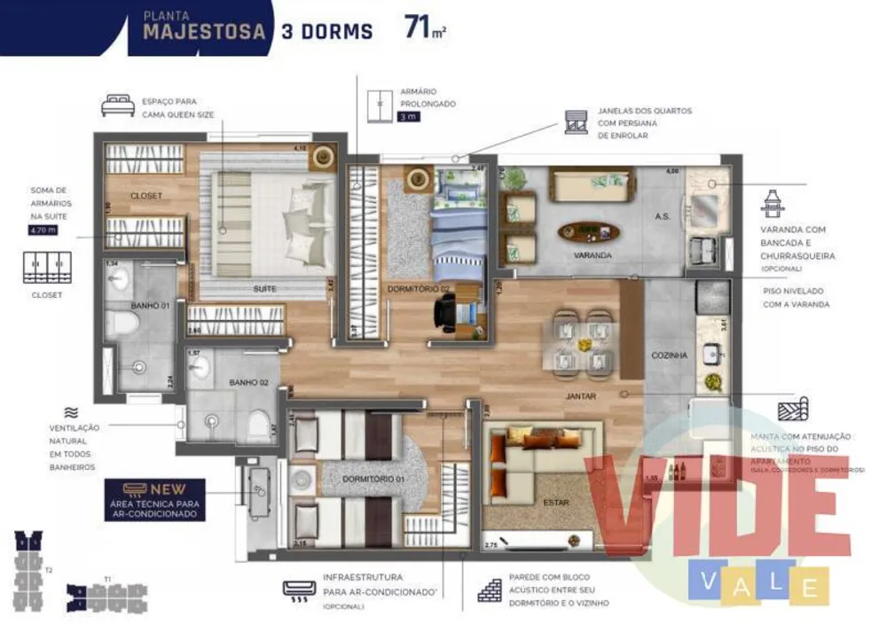 Apartamento, 3 quartos, 71 m² - Foto 8