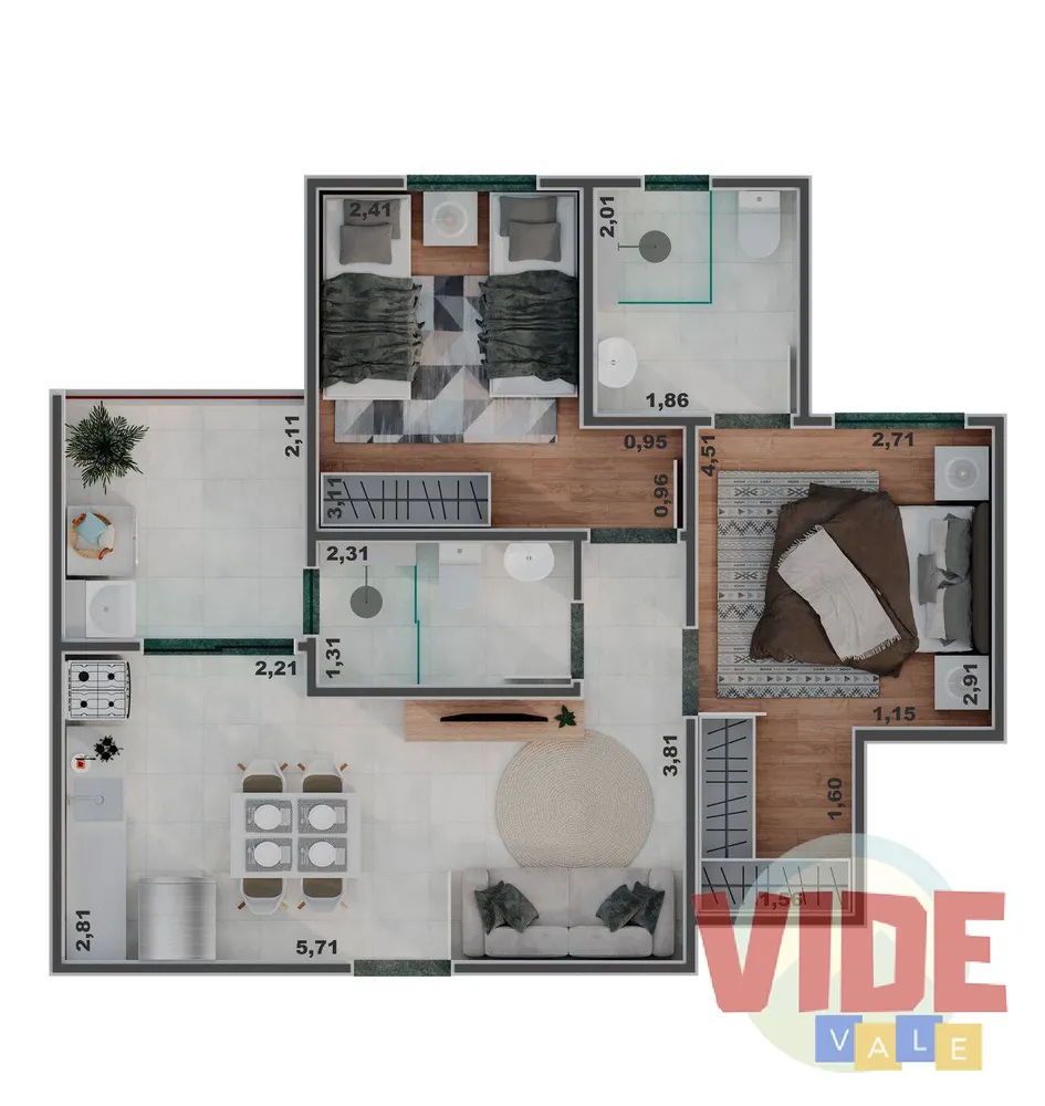 Apartamento, 3 quartos, 66 m² - Foto 5