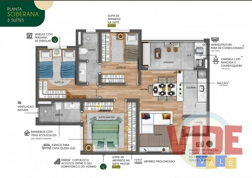 Apartamento, 3 quartos, 75 m² - Foto 1