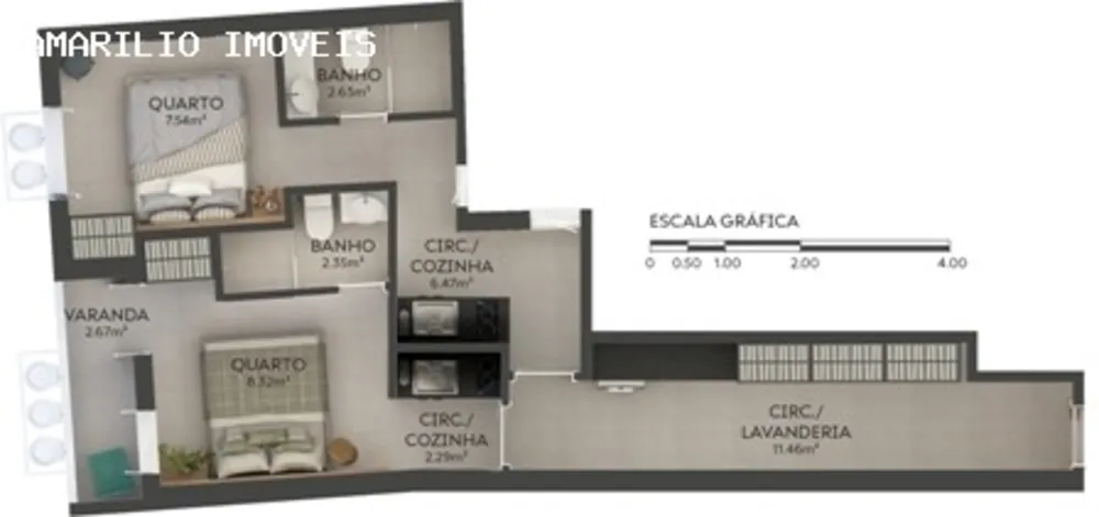Apartamento, 2 quartos, 55 m² - Foto 9