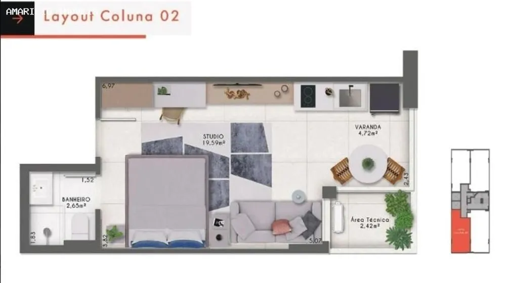 Flat/Apart Hotel, 1 quarto, 31 m² - Foto 16