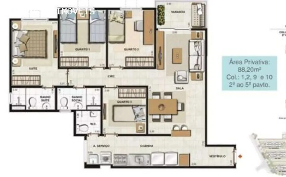 Apartamento, 4 quartos, 88 m² - Foto 5