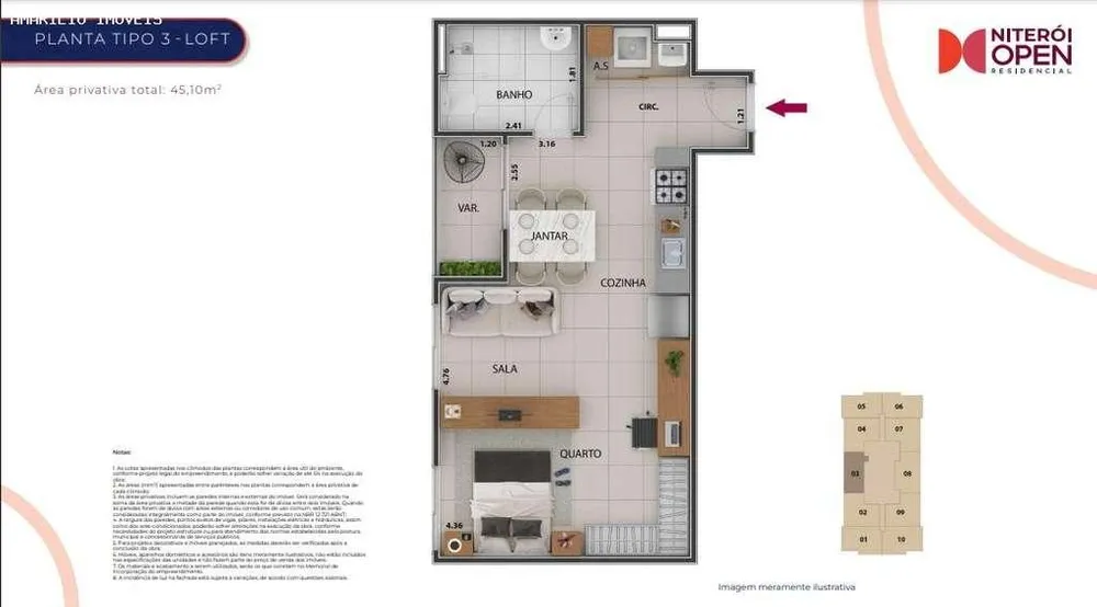 Apartamento, 2 quartos, 45 m² - Foto 3