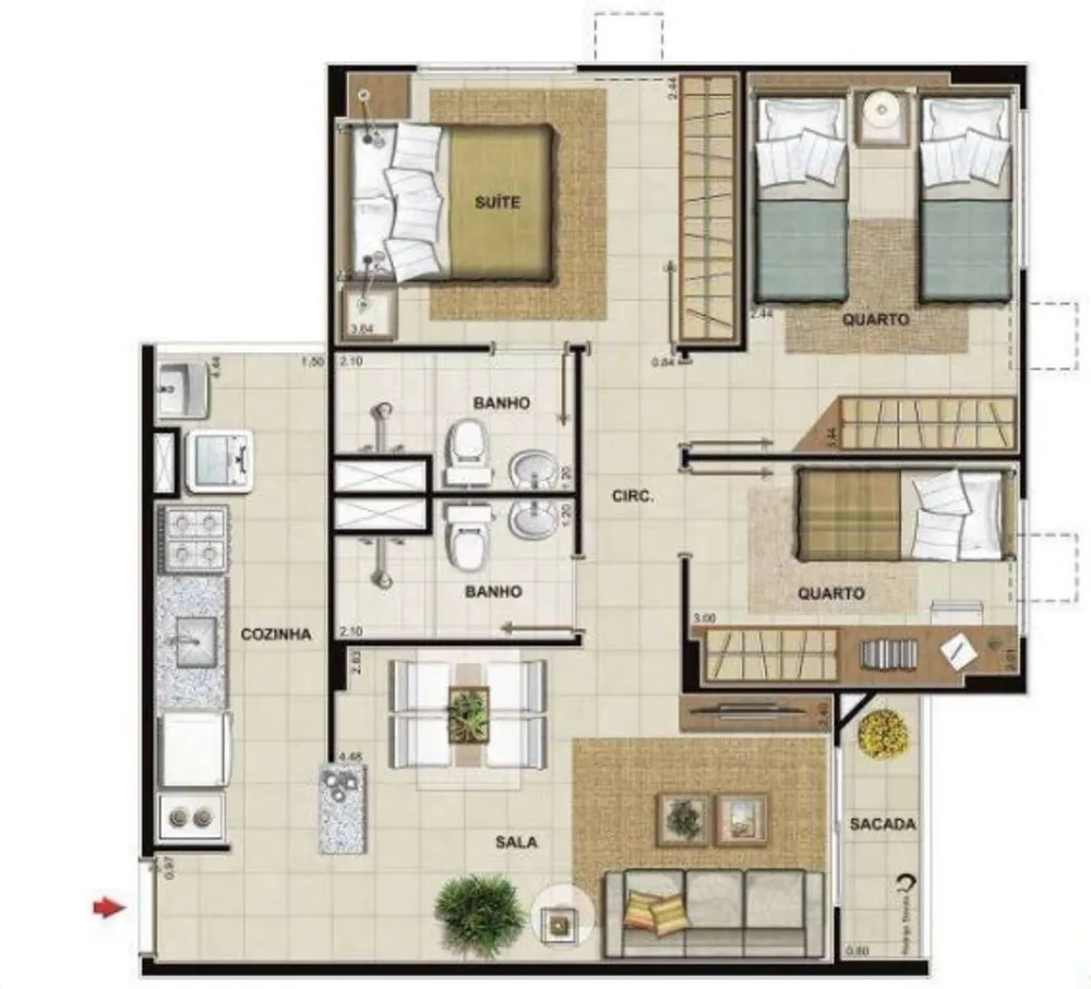 Apartamento, 3 quartos, 59 m² - Foto 17
