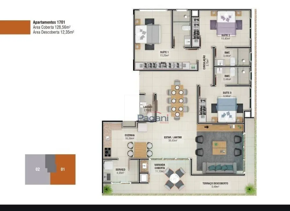 Apartamento, 2 quartos, 71 m² - Foto 2