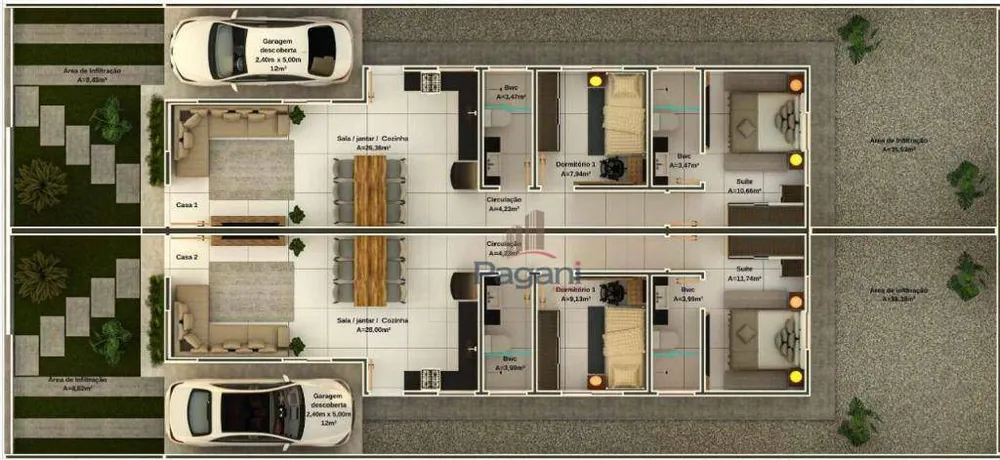 Casa, 2 quartos, 69 m² - Foto 6