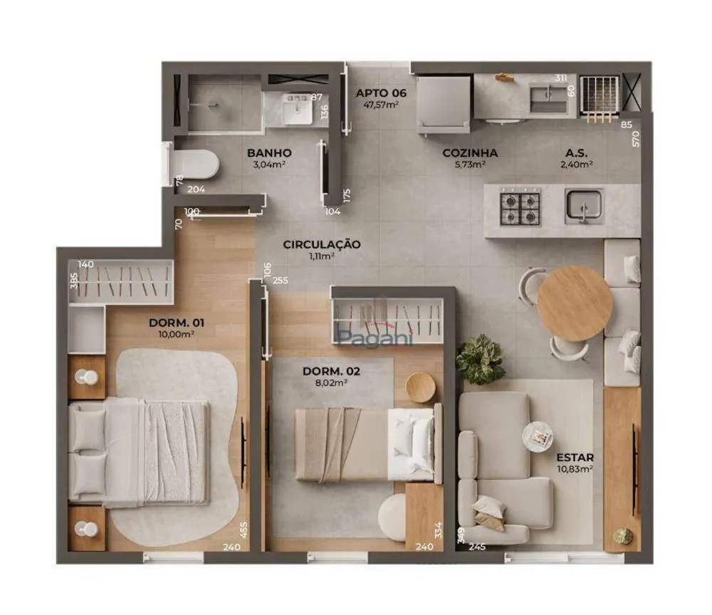 Apartamento, 2 quartos, 53 m² - Foto 13